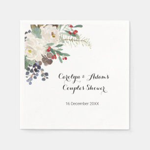 Guardanapo De Papel Casais Florais de inverno Chá Napkin