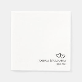 Guardanapo De Papel Casais Nomeia Partido do Coração Moderno 50º Anive