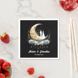 Guardanapo De Papel Casal da noite estrelada da lua crescente Celestia