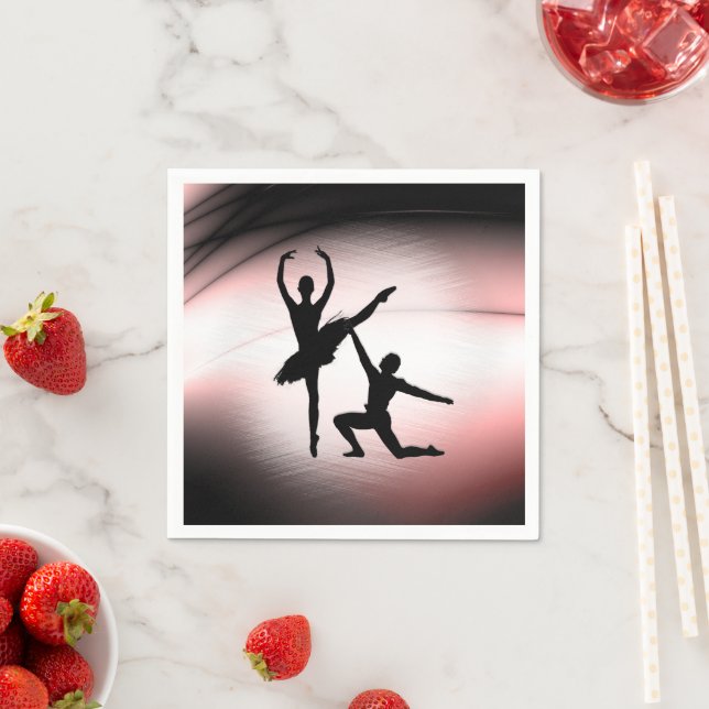 Guardanapo De Papel Casal de Ballet Dança Acento Rosa (Insitu)