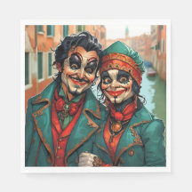 casal de caricatura facial de maquilhagem do Dia d