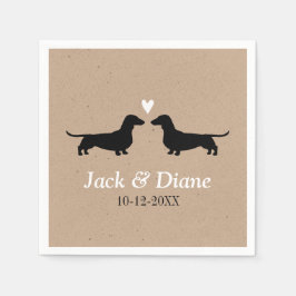 Guardanapo De Papel Casal de Casamento de Dachshances com Texto Person