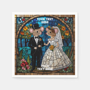 Guardanapo De Papel Casal de Casamento de Mouse Bonito