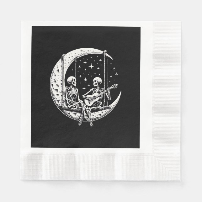 Guardanapo De Papel Casal de Esqueletos Gaita Lunar (Frente)