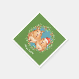 Guardanapo De Papel Casal de Natal na Guiné Personalizado