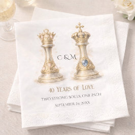 Guardanapo De Papel Casal de Rei e Rainha 40º Aniversário de Casamento
