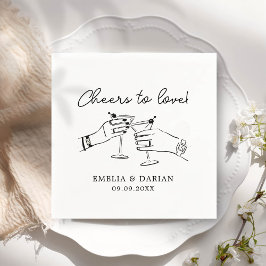 Guardanapo De Papel Casal elegante aplaude casamento minimalista