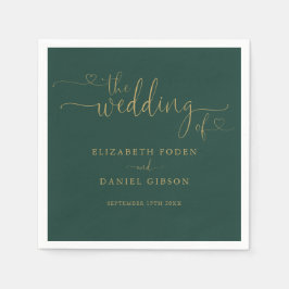 Guardanapo De Papel Casal Emerald Green And Gold Script
