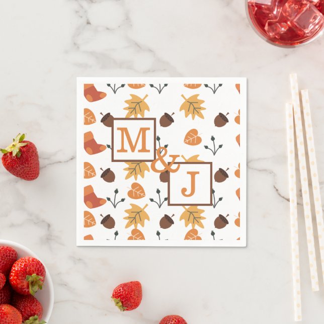 Guardanapo De Papel Casal Personalizado de Outono (Insitu)