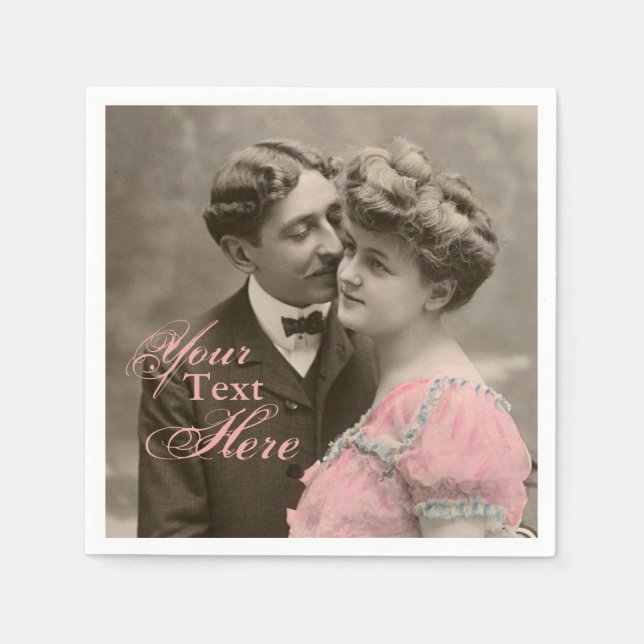 Guardanapo De Papel Casal Romântico Vintage (Frente)