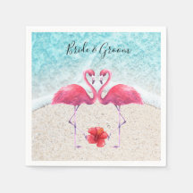 Casal Rosa Flamingo, amor na praia Casamento