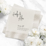 Guardanapo De Papel Casal Roteiro Fatos Divertidos Casamento Napkins<br><div class="desc">Elevem seus lábios e comemorem o amor com esse toque personalizado. Os nomes da noiva e do noivo, enfeitiçados em uma letra de moda e escrita elegante, definem o tom para um caso de na moda. Abaixo, um espaço espera desvendar um fato divertido único sobre este casal extraordinário, adicionando um...</div>