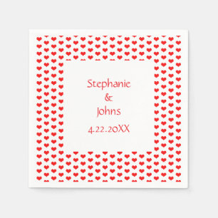 Guardanapo De Papel Casal Vermelho Nome Personalizado Romântico Casame
