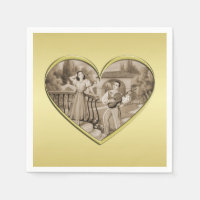 Casal Vintage Romance, homem e mulher, ouro