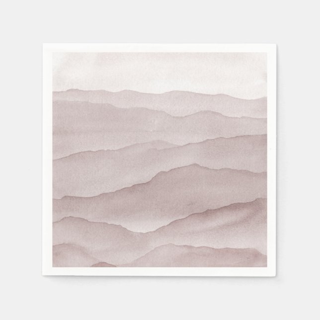 Guardanapo De Papel casamento abstrato poeirento de montanhas rosa (Frente)