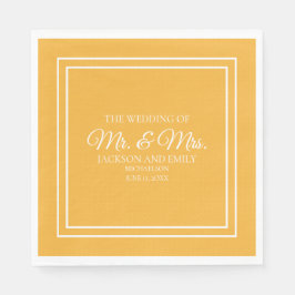 Guardanapo De Papel Casamento Amarelo-Amarelo de Mostarda Judaica Mode