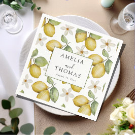 Guardanapo De Papel Casamento Amarelo Cítrico Moderno