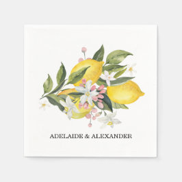 Guardanapo De Papel Casamento Amarelo-Limão-Mediterrâneo Citrus