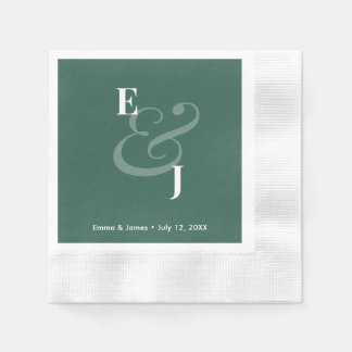 Guardanapo De Papel Casamento Ampersand Esmeralda Invertido | Personal