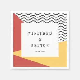 Guardanapo De Papel Casamento ao estilo Memphis de Pop art dos anos 80