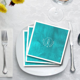 Guardanapo De Papel Casamento Aqua Elegance Turquoise & Teal Watercolo
