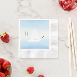Guardanapo De Papel Casamento Aquarela Água Encontra o Céu