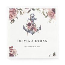Casamento Aquarela Floral Âncora Náutica