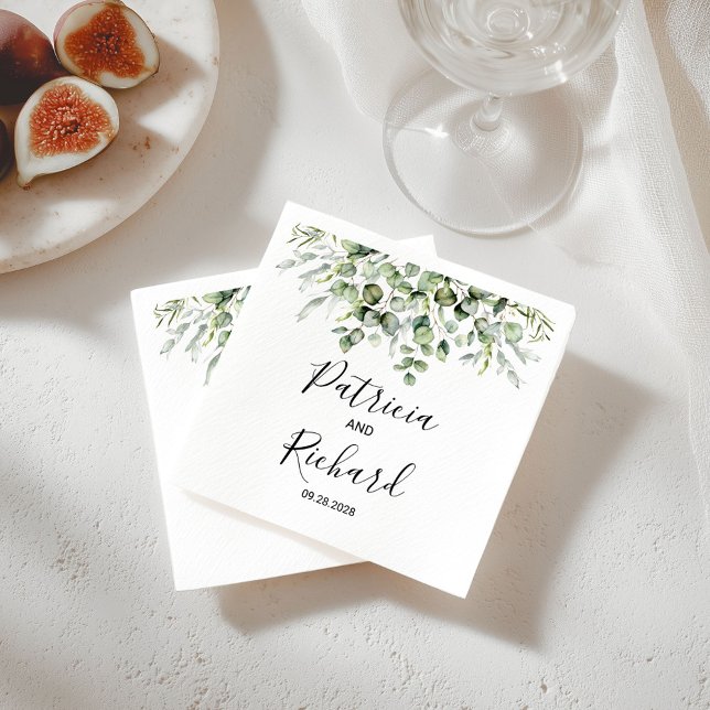 Guardanapo De Papel Casamento Aquarela Verde (Criador carregado)