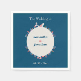 Guardanapo De Papel Casamento Azul de Estilo de Folga Moderno Simples