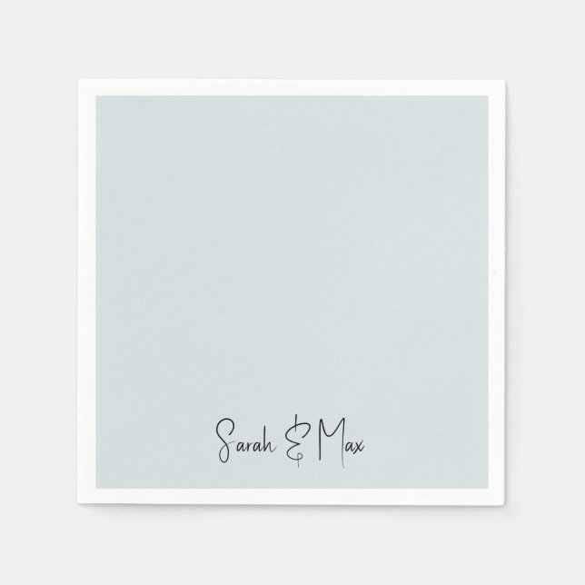 Guardanapo De Papel Casamento Azul de Gelo Personalizado Napkins (Frente)