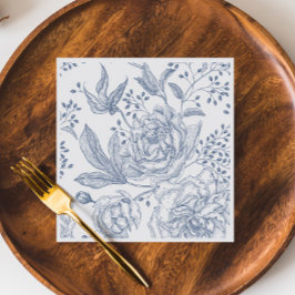 Guardanapo De Papel Casamento Azul Elegante Floral Periwinkle