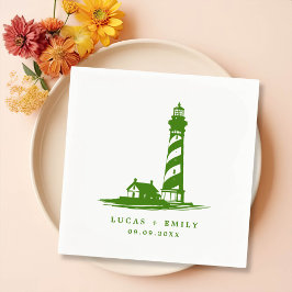 Guardanapo De Papel Casamento Azul Escuro do Farol da Costa Náutica