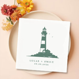 Guardanapo De Papel Casamento Azul Escuro do Farol da Costa Náutica