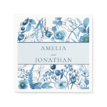 Casamento Azul Floral Elegante