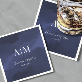 Guardanapo De Papel Casamento Azul-Marinho Elegante