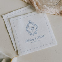 Casamento Azul Monograma Vintage