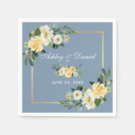 Guardanapo De Papel Casamento Azul Pó-Amarelo-Amarelo