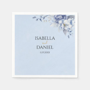 Guardanapo De Papel Casamento Azul Pó-Azul Elegante