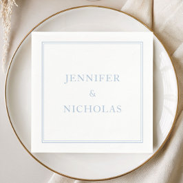 Guardanapo De Papel Casamento Azul Pó Formal Clássico Elegante