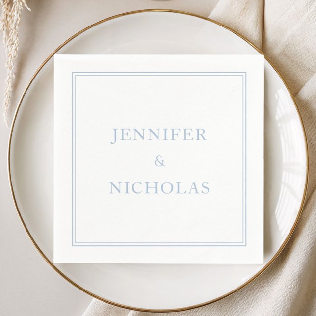 Guardanapo De Papel Casamento Azul Pó Formal Clássico Elegante (Elegant Classic Formal Powder Blue Wedding Napkins)