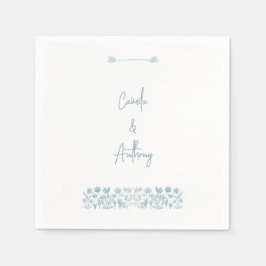 Guardanapo De Papel Casamento Blue Wildflower Boho