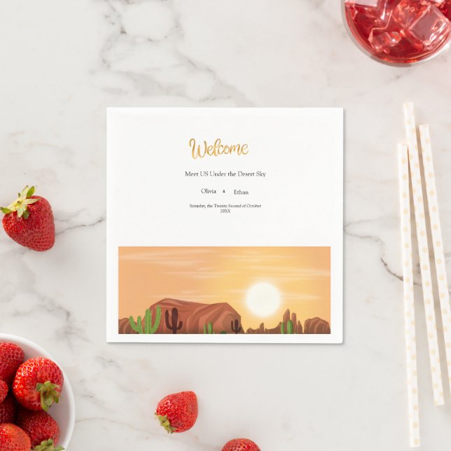 GUARDANAPO DE PAPEL CASAMENTO BOHO DESERTO DE TERRA COTTA (Insitu)