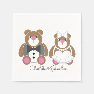 Guardanapo De Papel Casamento bonito do urso de ursinho