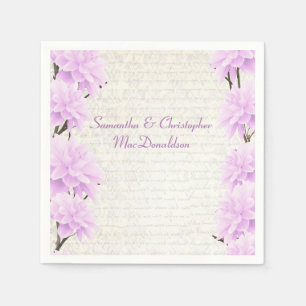 Guardanapo De Papel Casamento bonito pastel lilac floral country