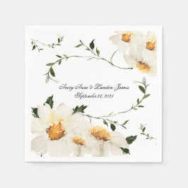 Guardanapo De Papel Casamento Bonito Personalizado de Daisy Greenery B