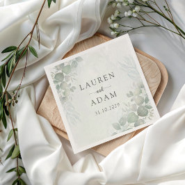 Guardanapo De Papel Casamento Botânico Boho Verde Eucalipto