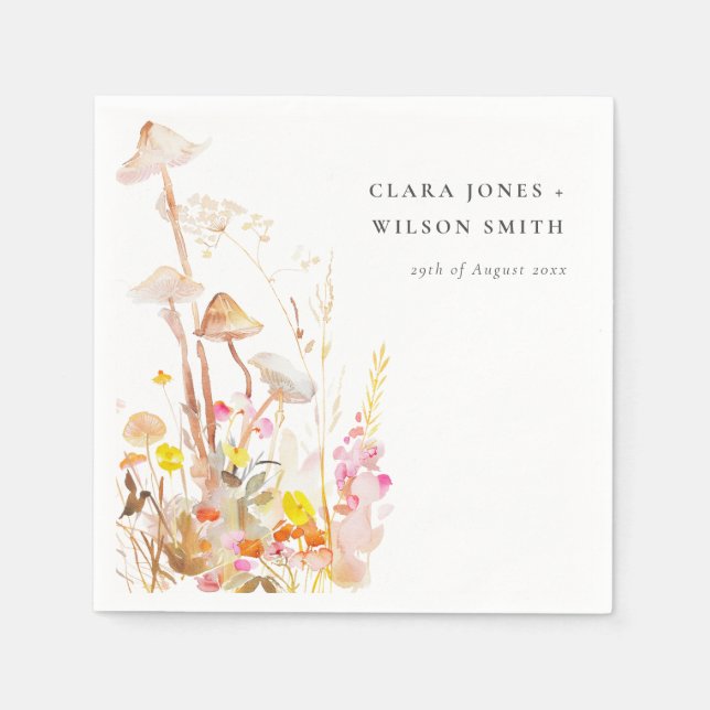 Guardanapo De Papel Casamento Botânico de Chic Wildflower Autumn (Frente)