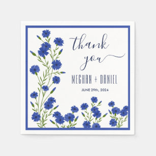 Guardanapo De Papel Casamento Botânico de Cornflower Blue