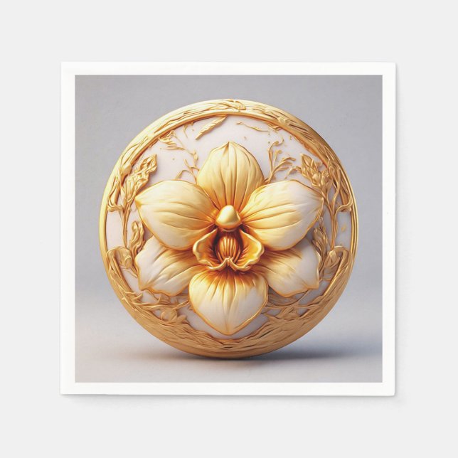 Guardanapo De Papel Casamento Botânico de Luxo (Frente)