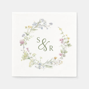 Guardanapo De Papel Casamento Botânico Elegante de Pastel Molho Pastel